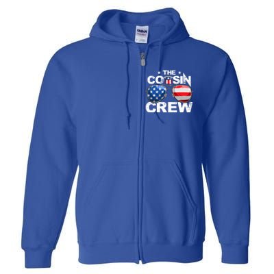 Cousin Crew 4th Of July Us American Flag Family Matching Usa Great Gift Full Zip Hoodie