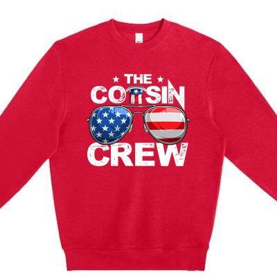 Cousin Crew 4th Of July Us American Flag Family Matching Usa Great Gift Premium Crewneck Sweatshirt