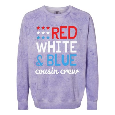 Cousin Crew 4th Fourth of July Patriotic Family Matching Colorblast Crewneck Sweatshirt