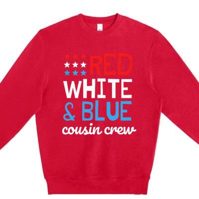 Cousin Crew 4th Fourth of July Patriotic Family Matching Premium Crewneck Sweatshirt