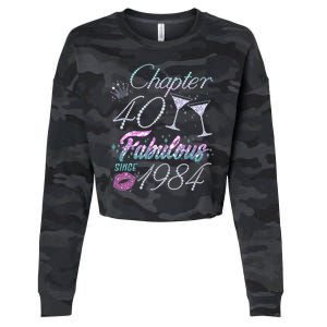 Cute Chapter 40th Birthday Fabulous Since 1984 Cropped Pullover Crew