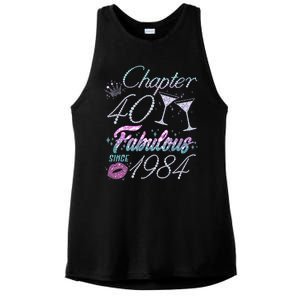 Cute Chapter 40th Birthday Fabulous Since 1984 Ladies PosiCharge Tri-Blend Wicking Tank