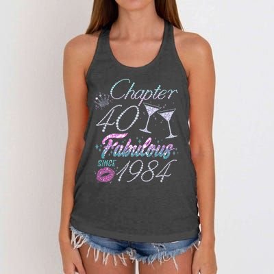 Cute Chapter 40th Birthday Fabulous Since 1984 Women's Knotted Racerback Tank