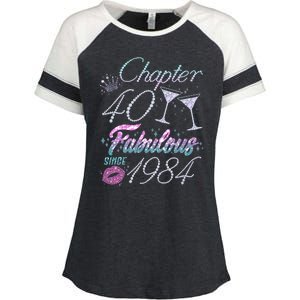 Cute Chapter 40th Birthday Fabulous Since 1984 Enza Ladies Jersey Colorblock Tee