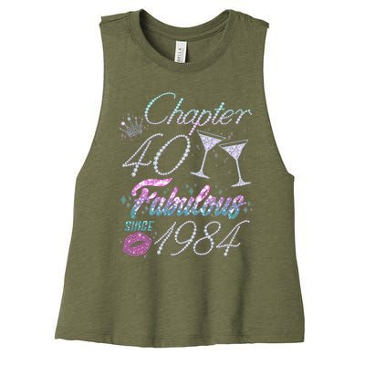 Cute Chapter 40th Birthday Fabulous Since 1984 Women's Racerback Cropped Tank