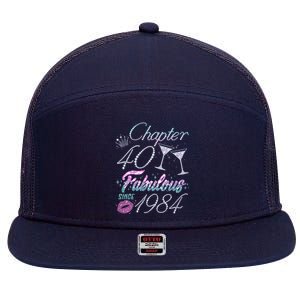 Cute Chapter 40th Birthday Fabulous Since 1984 7 Panel Mesh Trucker Snapback Hat