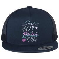 Cute Chapter 40th Birthday Fabulous Since 1984 Flat Bill Trucker Hat