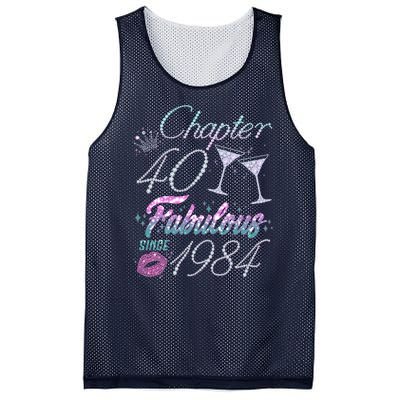 Cute Chapter 40th Birthday Fabulous Since 1984 Mesh Reversible Basketball Jersey Tank