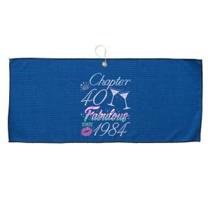 Cute Chapter 40th Birthday Fabulous Since 1984 Large Microfiber Waffle Golf Towel