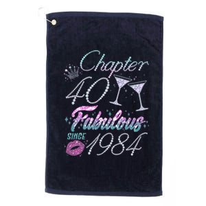 Cute Chapter 40th Birthday Fabulous Since 1984 Platinum Collection Golf Towel