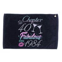 Cute Chapter 40th Birthday Fabulous Since 1984 Grommeted Golf Towel