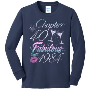 Cute Chapter 40th Birthday Fabulous Since 1984 Kids Long Sleeve Shirt