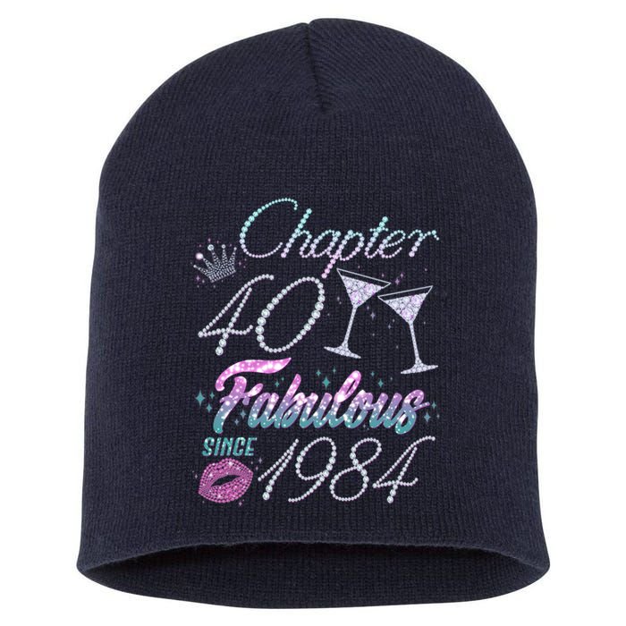 Cute Chapter 40th Birthday Fabulous Since 1984 Short Acrylic Beanie