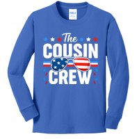 Cousin Crew 4th Of July Patriotic American Family Matching Gift Kids Long Sleeve Shirt