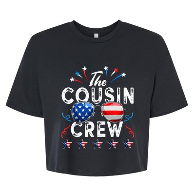 Cousin Crew 4th of July Patriotic American Family Matching Bella+Canvas Jersey Crop Tee