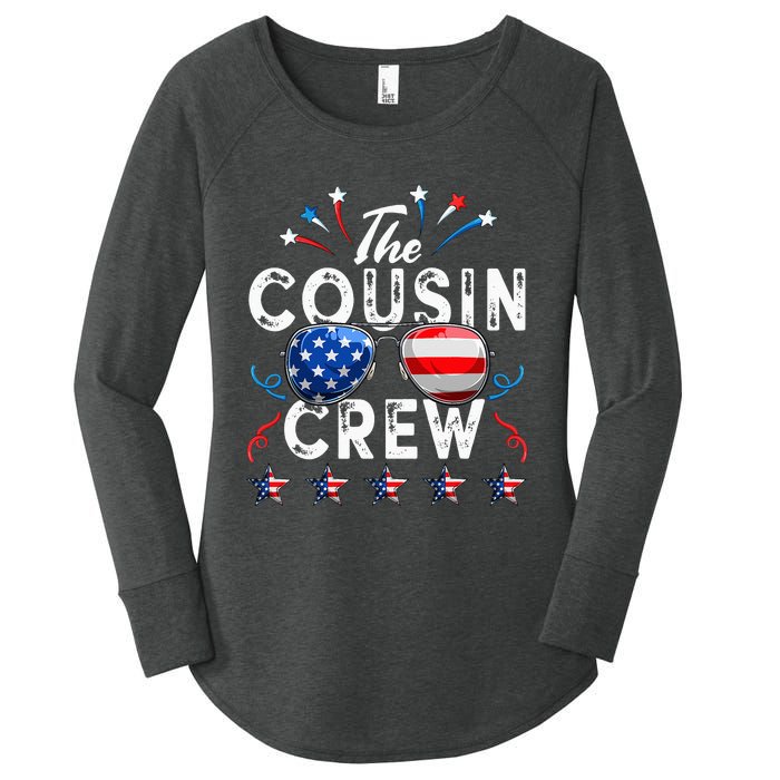 Cousin Crew 4th of July Patriotic American Family Matching Women's Perfect Tri Tunic Long Sleeve Shirt