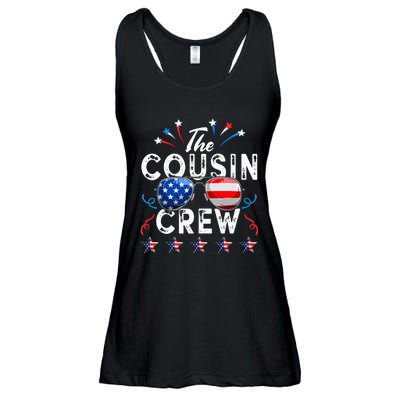 Cousin Crew 4th of July Patriotic American Family Matching Ladies Essential Flowy Tank