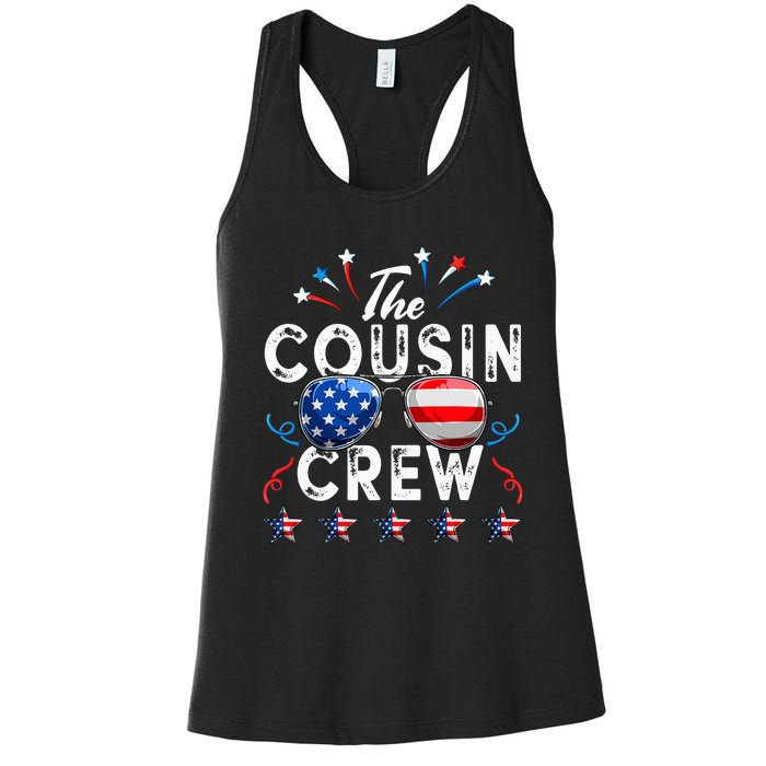 Cousin Crew 4th of July Patriotic American Family Matching Women's Racerback Tank