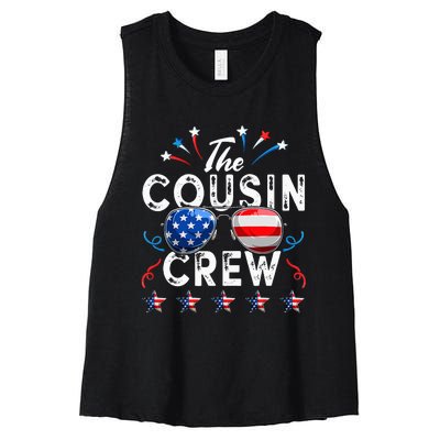 Cousin Crew 4th of July Patriotic American Family Matching Women's Racerback Cropped Tank