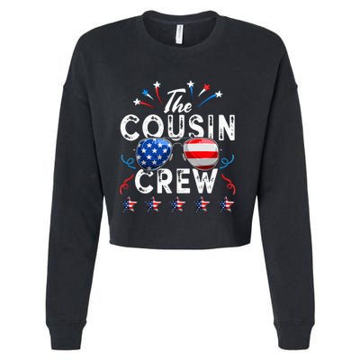 Cousin Crew 4th of July Patriotic American Family Matching Cropped Pullover Crew