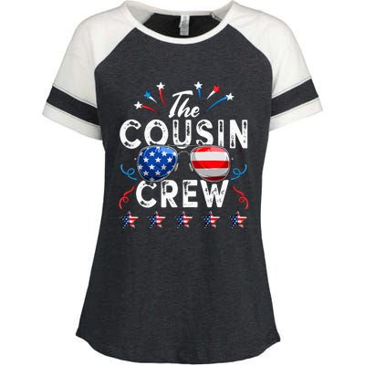 Cousin Crew 4th of July Patriotic American Family Matching Enza Ladies Jersey Colorblock Tee