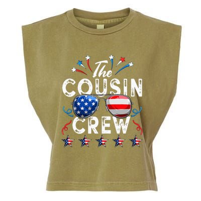 Cousin Crew 4th of July Patriotic American Family Matching Garment-Dyed Women's Muscle Tee