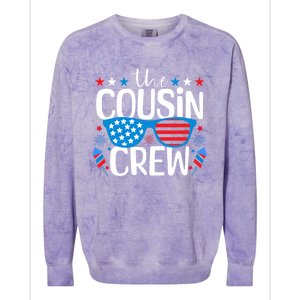 Cousin Crew 4th Of July Patriotic American Family Matching Gift Colorblast Crewneck Sweatshirt