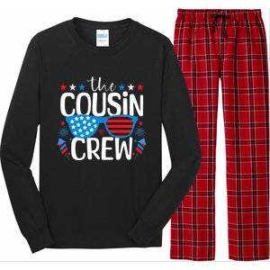 Cousin Crew 4th Of July Patriotic American Family Matching Gift Long Sleeve Pajama Set