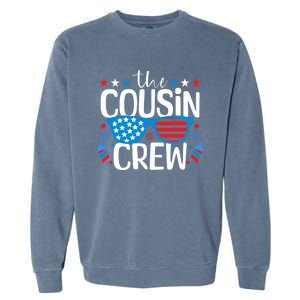 Cousin Crew 4th Of July Patriotic American Family Matching Gift Garment-Dyed Sweatshirt