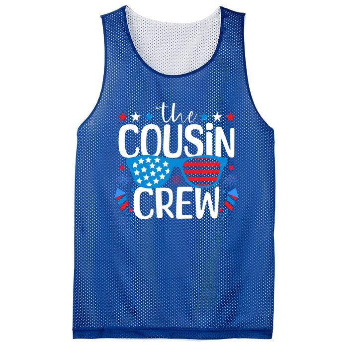 Cousin Crew 4th Of July Patriotic American Family Matching Gift Mesh Reversible Basketball Jersey Tank