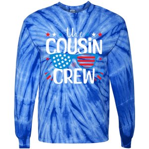 Cousin Crew 4th Of July Patriotic American Family Matching Gift Tie-Dye Long Sleeve Shirt