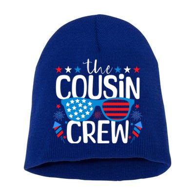 Cousin Crew 4th Of July Patriotic American Family Matching Gift Short Acrylic Beanie