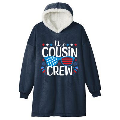 Cousin Crew 4th Of July Patriotic American Family Matching Gift Hooded Wearable Blanket