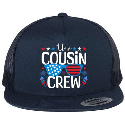 Cousin Crew 4th Of July Patriotic American Family Matching Gift Flat Bill Trucker Hat