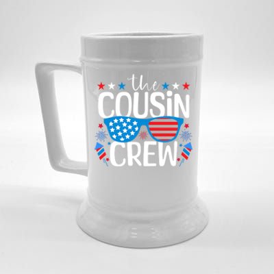 Cousin Crew 4th Of July Patriotic American Family Matching Gift Beer Stein