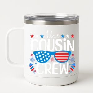 Cousin Crew 4th Of July Patriotic American Family Matching Gift 12 oz Stainless Steel Tumbler Cup