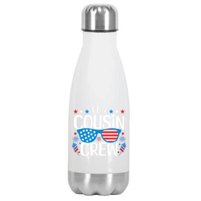 Cousin Crew 4th Of July Patriotic American Family Matching Gift Stainless Steel Insulated Water Bottle