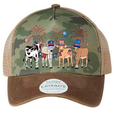 Cute Cows 4th Of July Legacy Tie Dye Trucker Hat