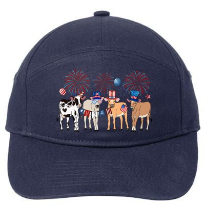 Cute Cows 4th Of July 7-Panel Snapback Hat