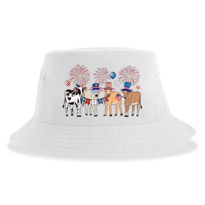 Cute Cows 4th Of July Sustainable Bucket Hat