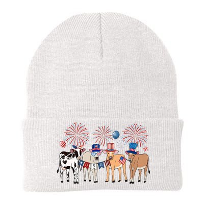 Cute Cows 4th Of July Knit Cap Winter Beanie