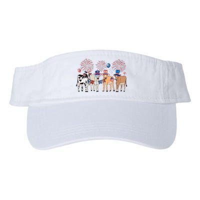 Cute Cows 4th Of July Valucap Bio-Washed Visor