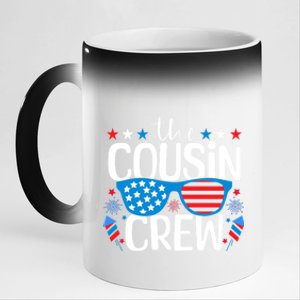 Cousin Crew 4th Of July Patriotic American Family Matching Gift 11oz Black Color Changing Mug