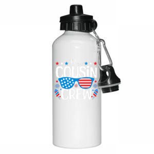 Cousin Crew 4th Of July Patriotic American Family Matching Gift Aluminum Water Bottle