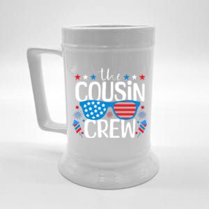 Cousin Crew 4th Of July Patriotic American Family Matching Gift Beer Stein