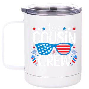 Cousin Crew 4th Of July Patriotic American Family Matching Gift 12 oz Stainless Steel Tumbler Cup