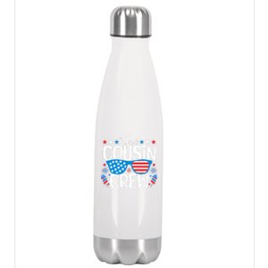 Cousin Crew 4th Of July Patriotic American Family Matching Gift Stainless Steel Insulated Water Bottle