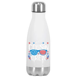 Cousin Crew 4th Of July Patriotic American Family Matching Gift Stainless Steel Insulated Water Bottle