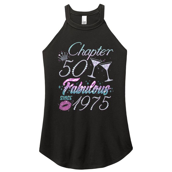 Cute Chapter 50th Birthday Fabulous Since 1975 Women's Perfect Tri Rocker Tank