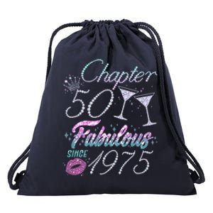 Cute Chapter 50th Birthday Fabulous Since 1975 Drawstring Bag